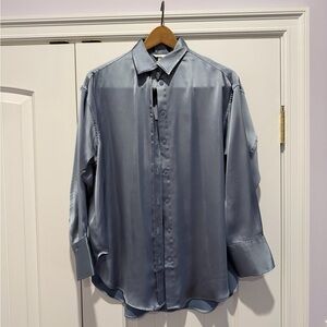 Blue Satin Shirt